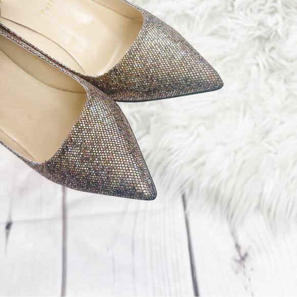 Christian Louboutin Women's Décolleté 554 85mm Glitter Gold‎ Regina Size 40.5 - Picture 6 of 8